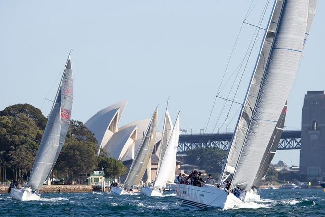 Competitors battled strong south sou'westerly winds - Land Rover Winter Series 2014 © David Brogan www.sailpix.com.au